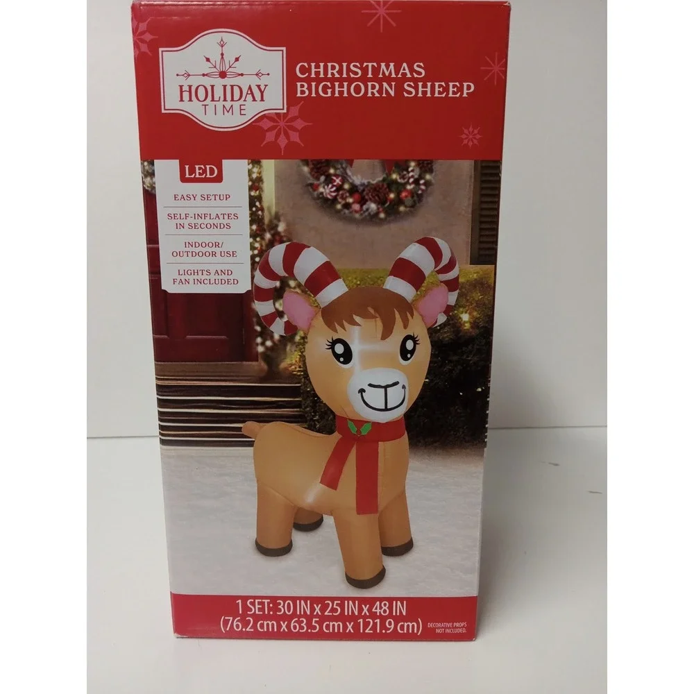 Holiday Time Christmas Bighorn Sheep Airblown Yard Inflatable 48